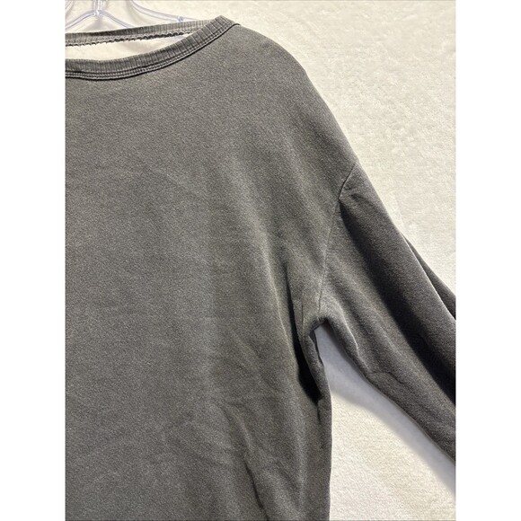 Wilt Women's Long Sleeve Distressed Neckline Pullover Top Grey Size Medium Boho - Picture 12 of 16